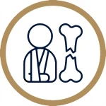 icon of a person with a broken bone